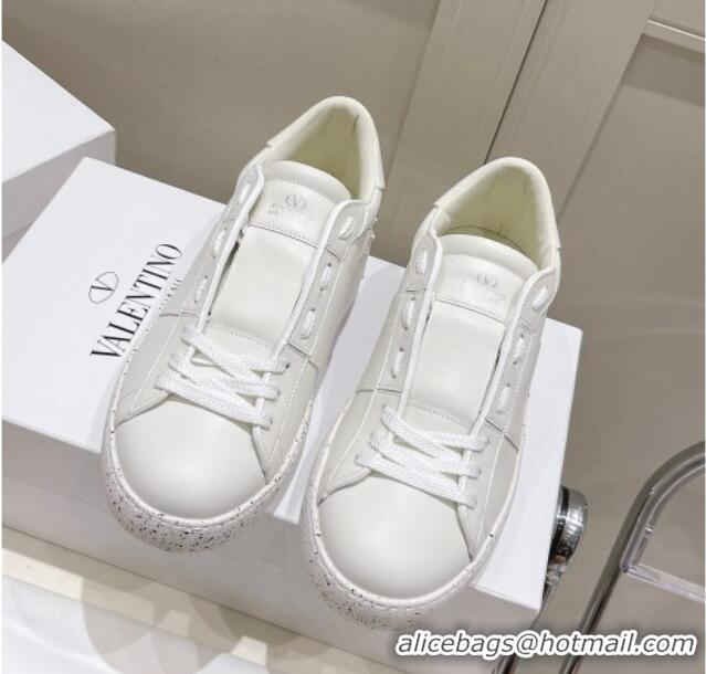 Cheap Price Valentino Calfskin Open for a Change Sneakers White Leather 052509