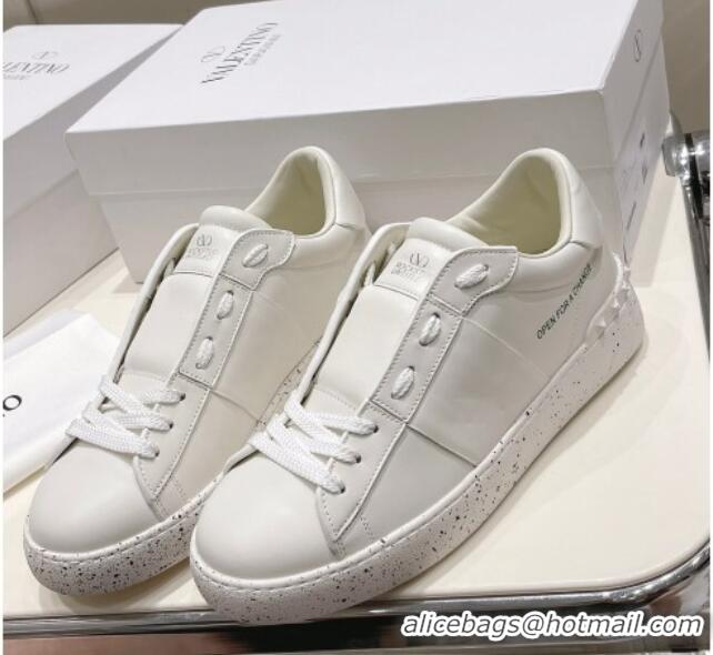 Cheap Price Valentino Calfskin Open for a Change Sneakers White Leather 052509