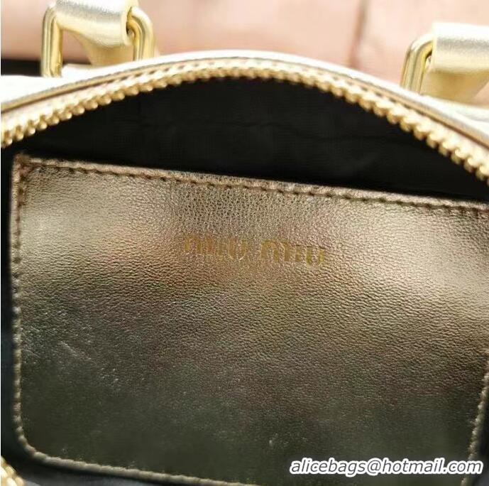 Miu Miu Original Leather Top-handle Bag With Strap 5BG183 Gold 