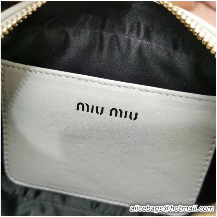 Top Grade Miu Miu Original Leather Top-handle Bag With Strap 5BG183 White