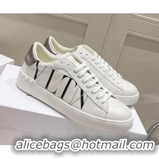 Top Grade Valentino VLTN Untitled Calfskin Open Sneakers White/Black 2052514