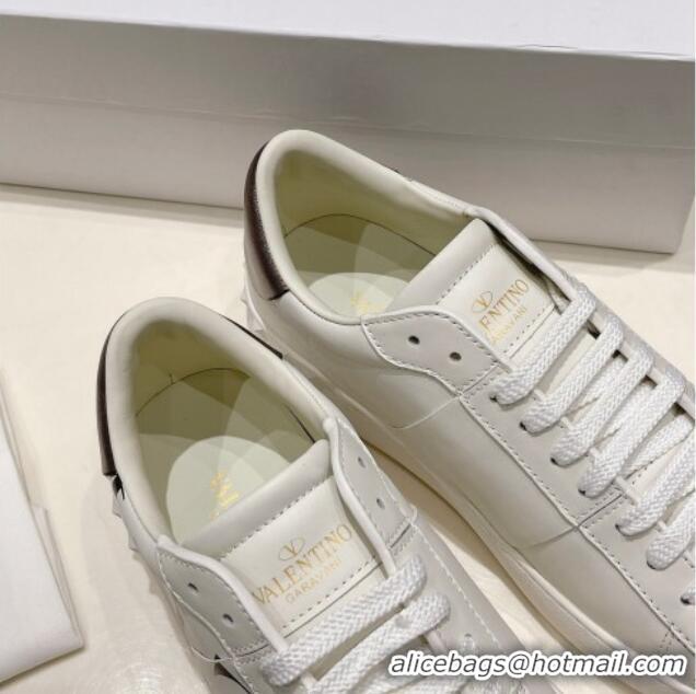 Top Grade Valentino VLTN Untitled Calfskin Open Sneakers White/Black 2052514