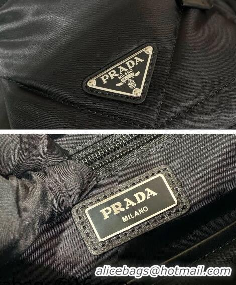 Fashion Style Prada Re-Nylon Padded Backpack with Hood 2VZ135 Black 2022