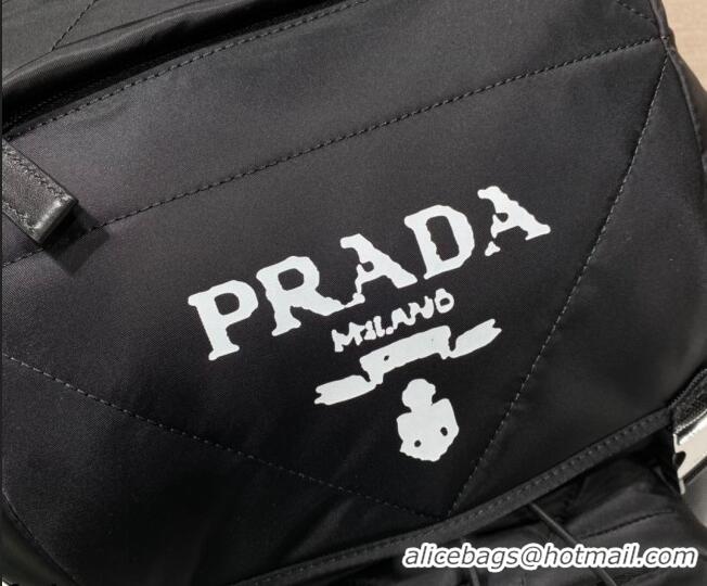 Fashion Style Prada Re-Nylon Padded Backpack with Hood 2VZ135 Black 2022