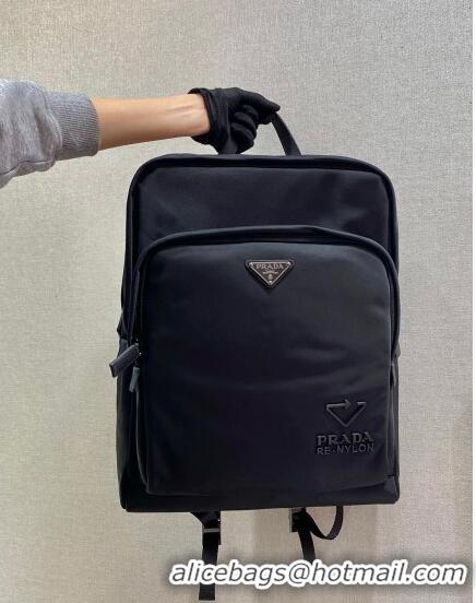 Well Crafted Prada Men's Re-Nylon and Saffiano Leather Backpack 2VZ081 Black 2022