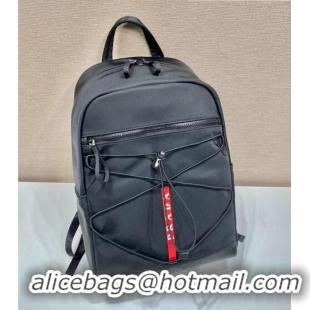 Famous Brand Prada Men's Technical Fabric Backpack 2VZ085 Black 2022