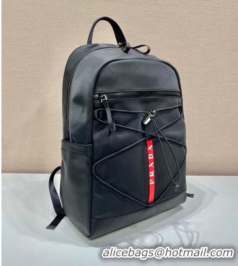 Famous Brand Prada Men's Technical Fabric Backpack 2VZ085 Black 2022