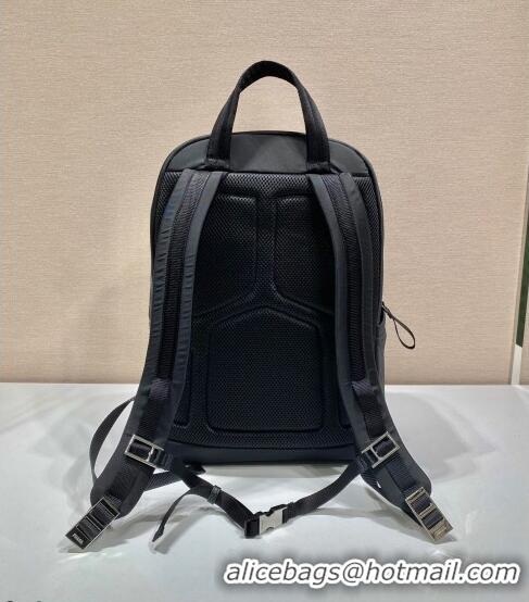 Famous Brand Prada Men's Technical Fabric Backpack 2VZ085 Black 2022