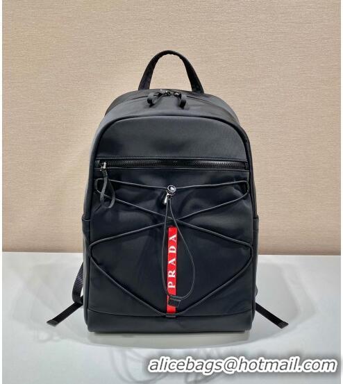 Famous Brand Prada Men's Technical Fabric Backpack 2VZ085 Black 2022