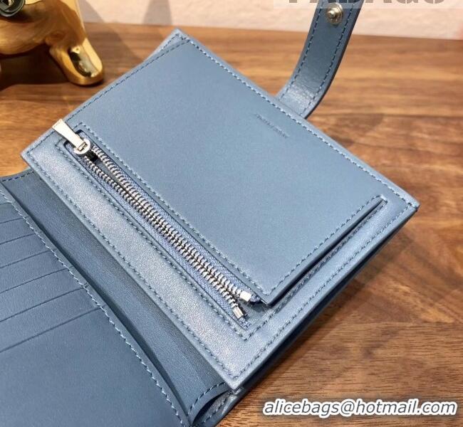 Good Product Celine Grained Calfskin Medium Strap Multifunction Wallet CE0201 Blue