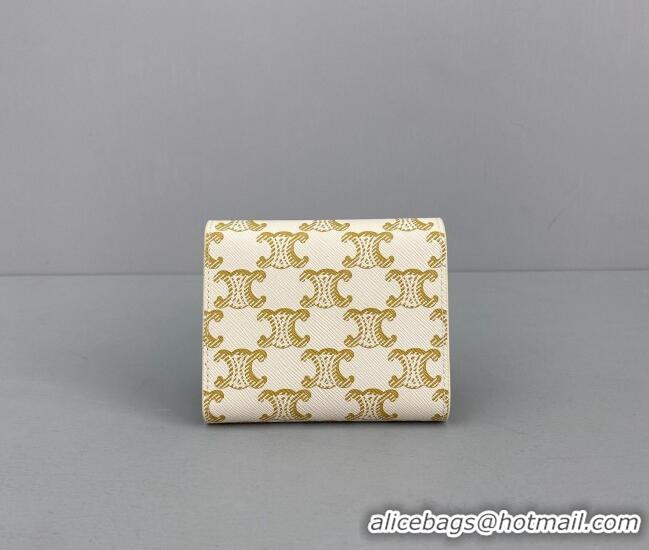 Reasonable Price Celine Triomphe Small Wallet 60030 White 2021