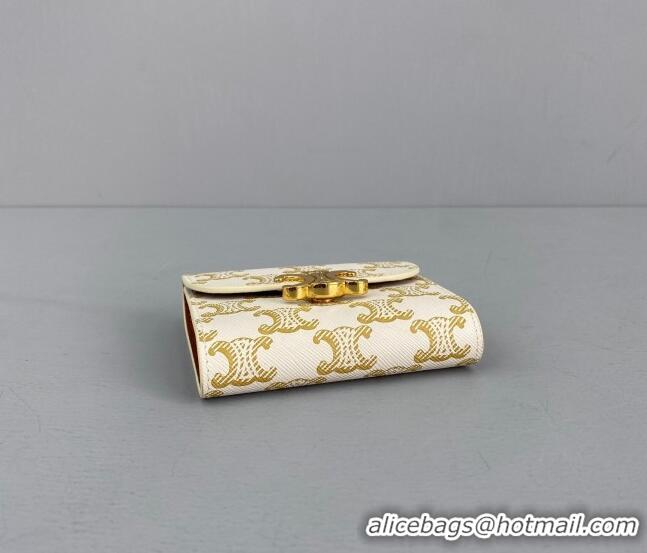 Reasonable Price Celine Triomphe Small Wallet 60030 White 2021