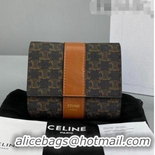 Good Product Celine Triomphe Small Wallet 60031 Brown 2021