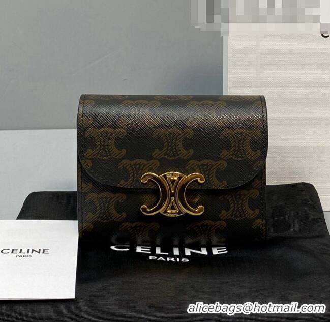 Good Quality Celine Triomphe Small Wallet 60030 Brown 2021