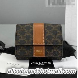 Most Popular Celine Triomphe Small Wallet 60028 Brown 2021