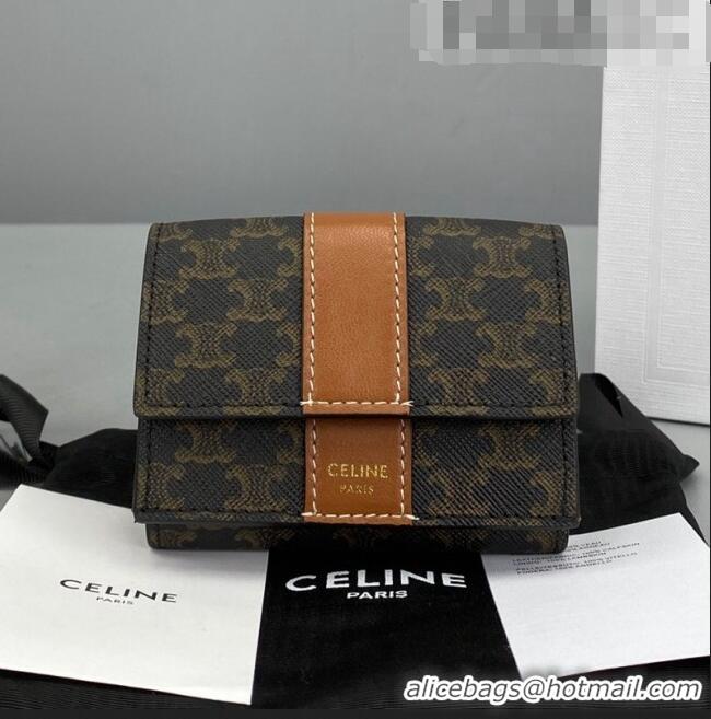 Most Popular Celine Triomphe Small Wallet 60028 Brown 2021