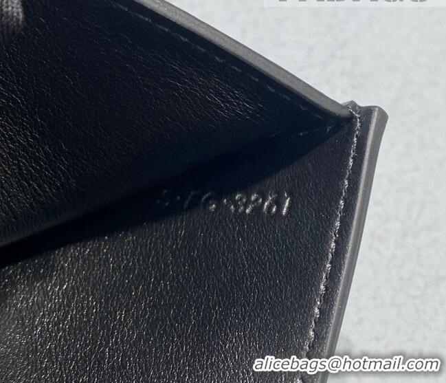 Luxurious Celine Compact Wallet in Shiny Calfskin 10I653 Black 2021