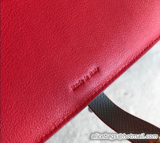 Top Quality Celine Palm-Grained Leather Passport Wallet CE1825 Grey/Red 2022