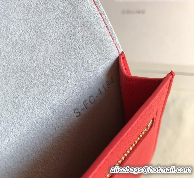 Top Quality Celine Palm-Grained Leather Passport Wallet CE1825 Grey/Red 2022