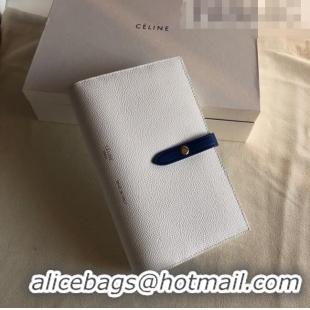 Luxurious Celine Palm-Grained Leather Passport Wallet CE1825 White/Blue 2022