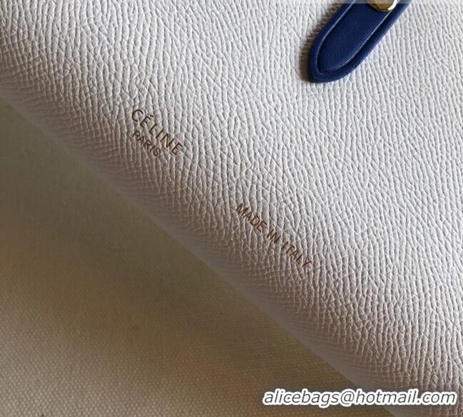 Luxurious Celine Palm-Grained Leather Passport Wallet CE1825 White/Blue 2022