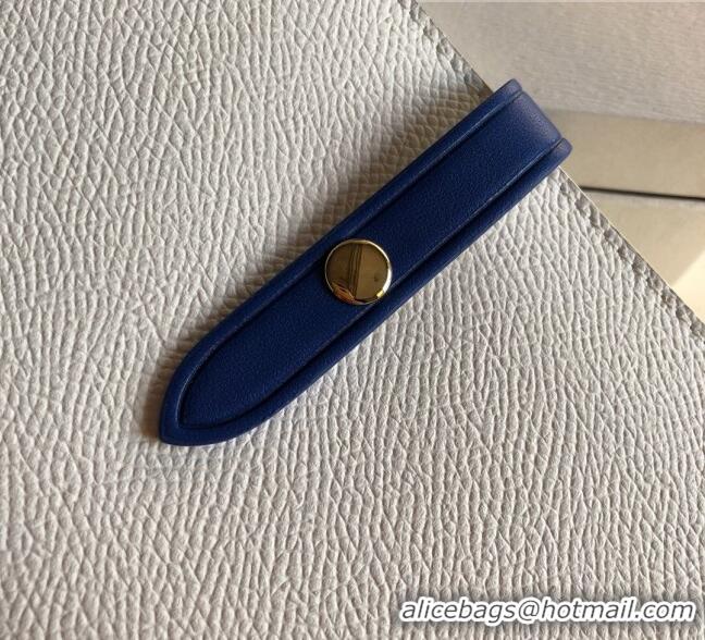 Luxurious Celine Palm-Grained Leather Passport Wallet CE1825 White/Blue 2022