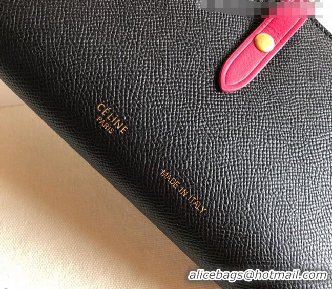 Well Crafted Celine Palm-Grained Leather Passport Wallet CE1825 Black/Red 2022