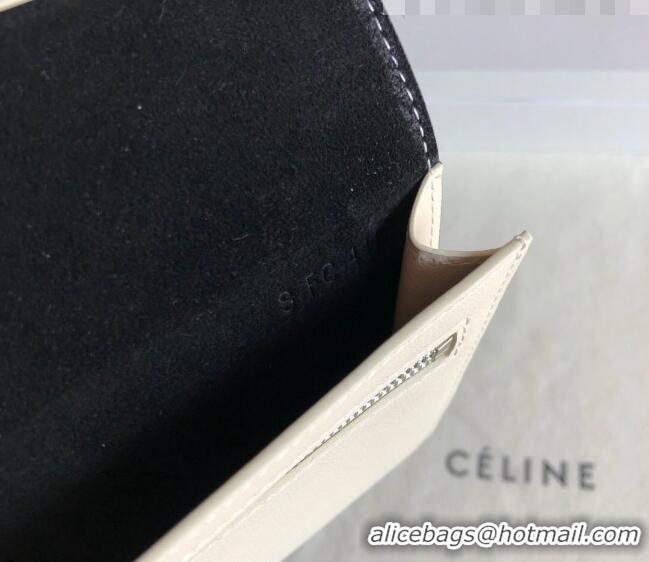 Shop Promotional Celine Palm-Grained Leather Passport Wallet CE1825 Black/White 2022