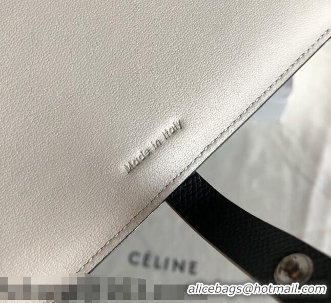 Shop Promotional Celine Palm-Grained Leather Passport Wallet CE1825 Black/White 2022