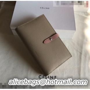 Affordable Price Celine Palm-Grained Leather Passport Wallet CE1825 Beige/Pink 2022