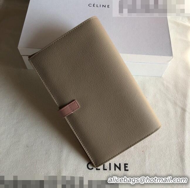 Affordable Price Celine Palm-Grained Leather Passport Wallet CE1825 Beige/Pink 2022