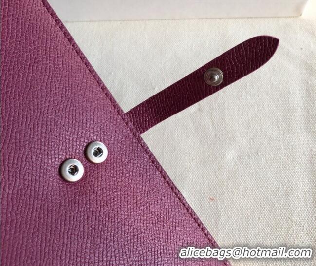 Top Design Celine Palm-Grained Leather Passport Wallet CE1825 Burgundy/Hot Pink 2022