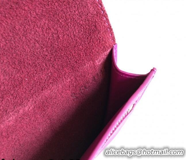 Top Design Celine Palm-Grained Leather Passport Wallet CE1825 Burgundy/Hot Pink 2022