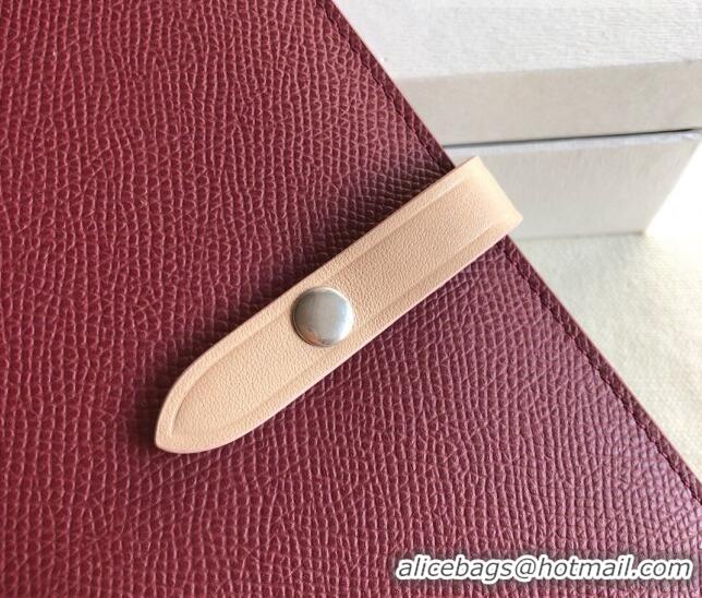 Low Cost Celine Palm-Grained Leather Passport Wallet CE1825 Burgundy/Nude 2022