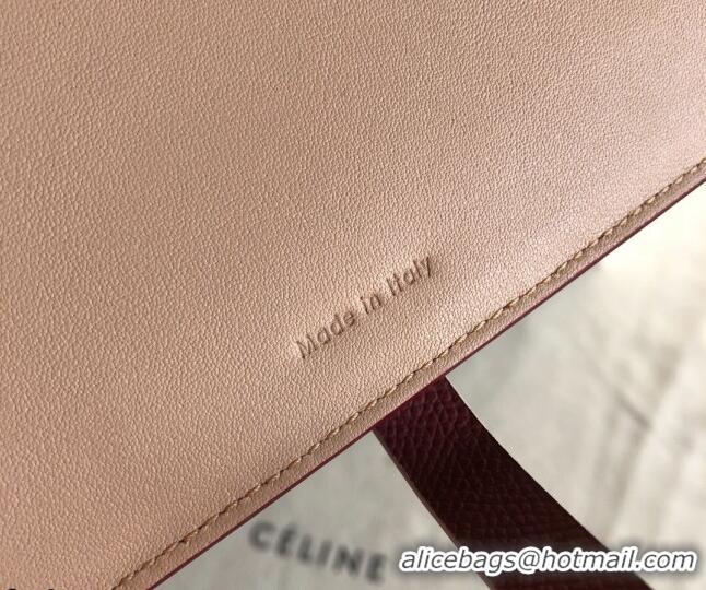 Low Cost Celine Palm-Grained Leather Passport Wallet CE1825 Burgundy/Nude 2022