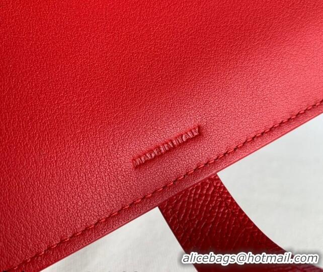 Chic Grade Celine Palm-Grained Leather Large Strap Wallet CE1826 Red 2022