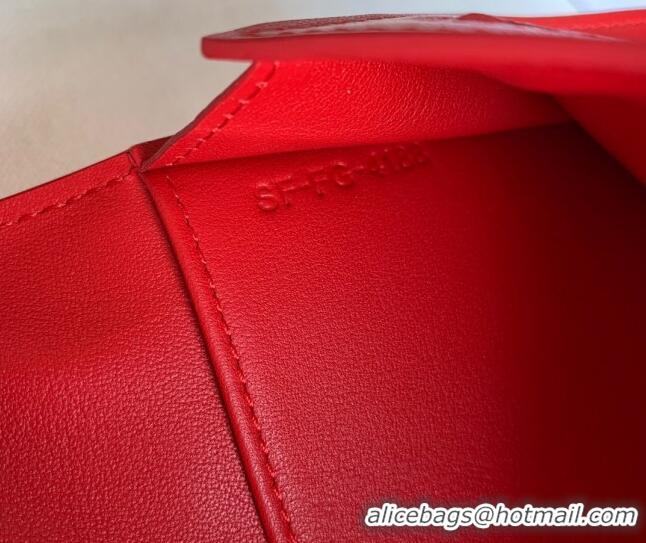 Chic Grade Celine Palm-Grained Leather Large Strap Wallet CE1826 Red 2022