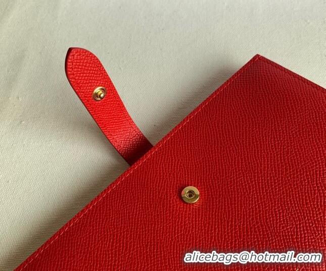 Chic Grade Celine Palm-Grained Leather Large Strap Wallet CE1826 Red 2022