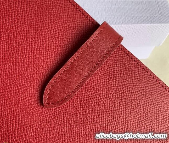 Popular Style Celine Palm-Grained Leather Large Strap Wallet CE1826 Dark Red 2022