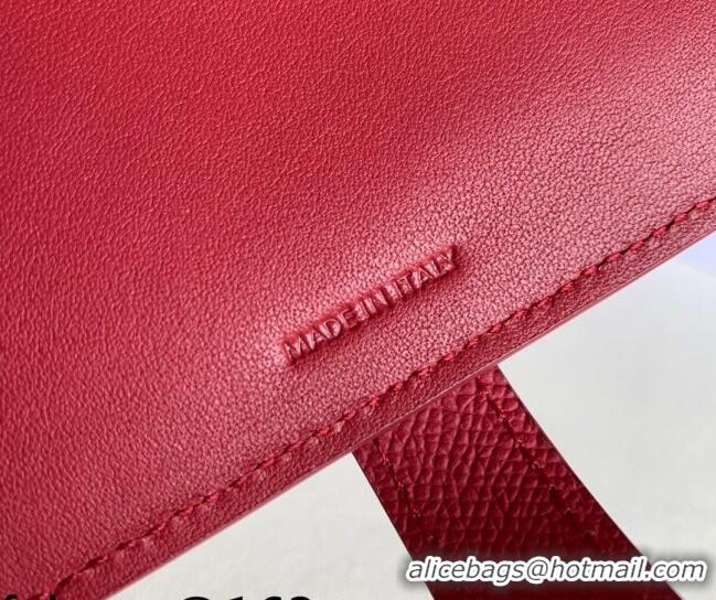 Popular Style Celine Palm-Grained Leather Large Strap Wallet CE1826 Dark Red 2022