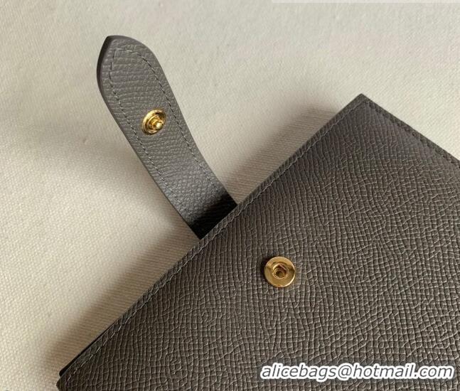 Shop Best Celine Palm-Grained Leather Medium Strap Wallet CE1826 Grey 2022