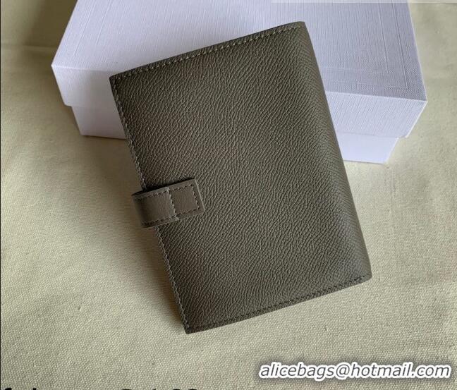 Shop Best Celine Palm-Grained Leather Medium Strap Wallet CE1826 Grey 2022