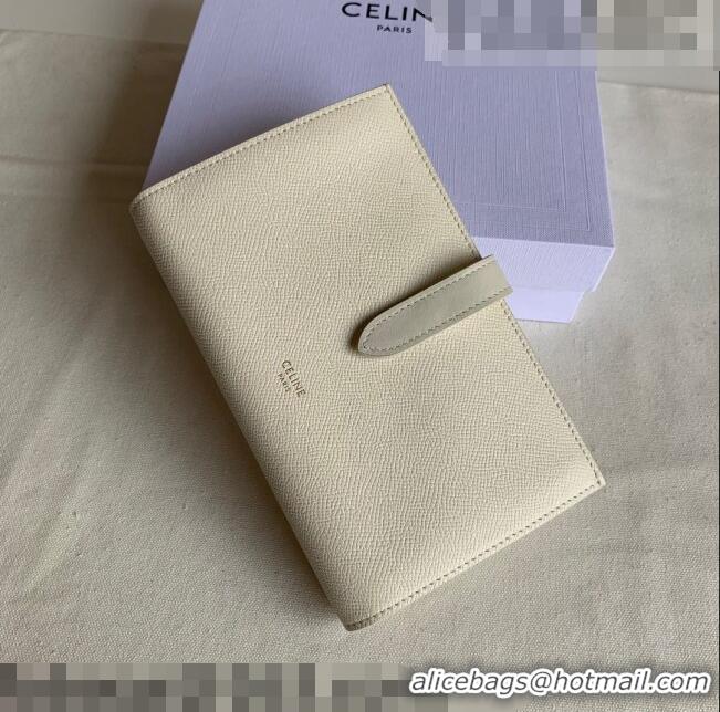 Traditional Discount Celine Palm-Grained Leather Large Strap Wallet CE1826 White 2022