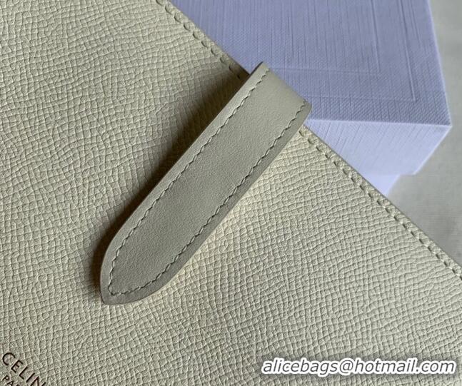 Traditional Discount Celine Palm-Grained Leather Large Strap Wallet CE1826 White 2022