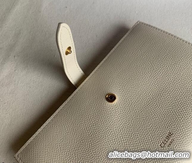 Traditional Discount Celine Palm-Grained Leather Large Strap Wallet CE1826 White 2022