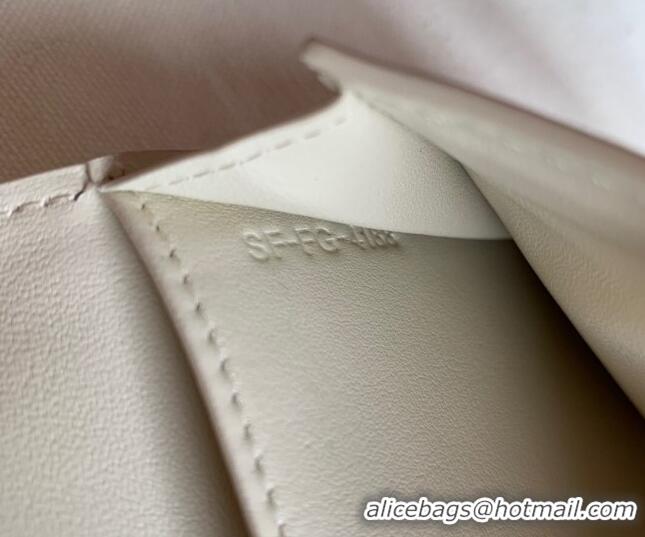 Traditional Discount Celine Palm-Grained Leather Large Strap Wallet CE1826 White 2022