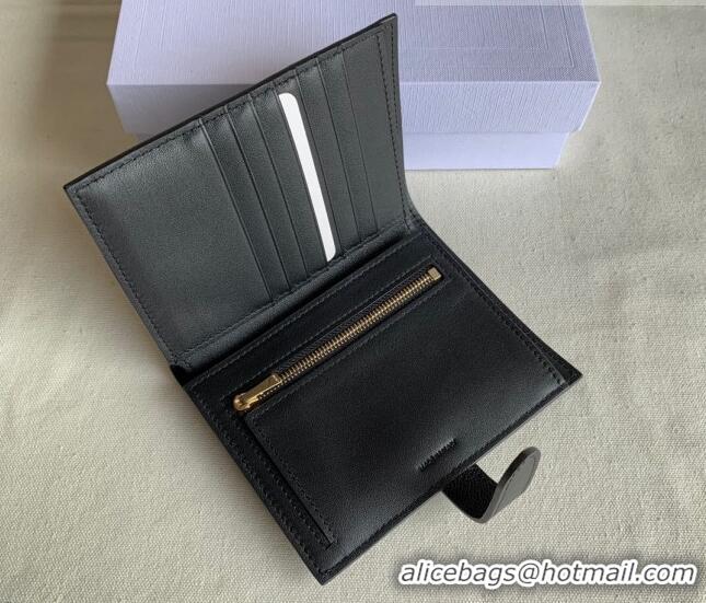 Buy Discount Celine Palm-Grained Leather Medium Strap Wallet CE1827 Black 2022