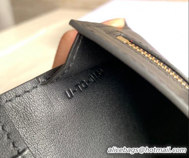 Buy Discount Celine Palm-Grained Leather Medium Strap Wallet CE1827 Black 2022