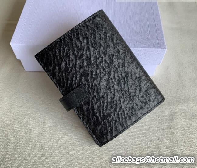 Buy Discount Celine Palm-Grained Leather Medium Strap Wallet CE1827 Black 2022