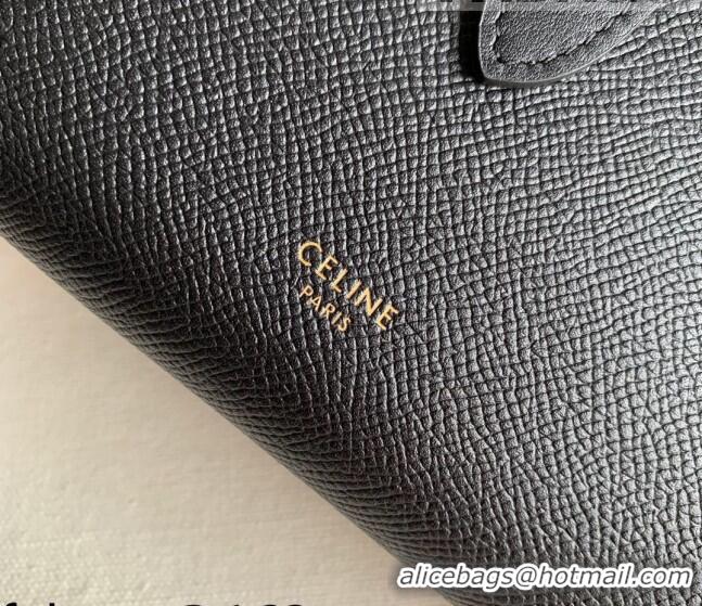 Buy Fashionable Celine Palm-Grained Leather Large Strap Wallet CE1826 Black 2022